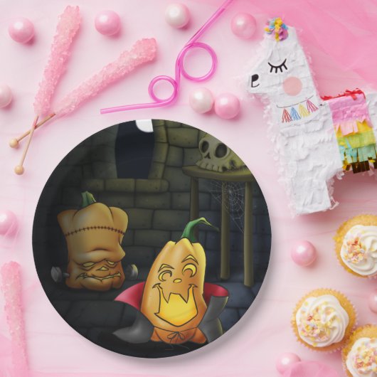 Pompoenmonsters Halloween/Birthday Paper Bord (Feest)