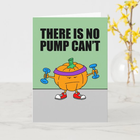 Pompoenmotivatie Schattigee workout fitness Kaart (Gele Bloem)