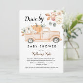 Pompoenmotor Herfst, Baby shower uitnodiging (Staand voorkant)