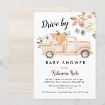 Pompoenmotor Herfst, Baby shower uitnodiging