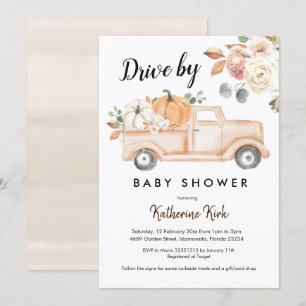 Pompoenmotor Herfst, Baby shower uitnodiging