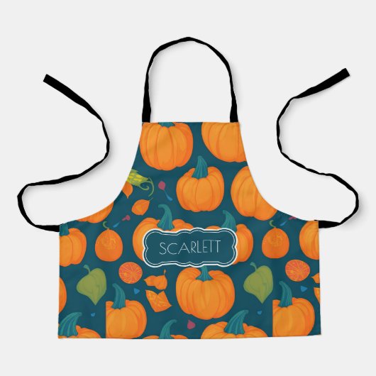 Pompoenmozaïek Kleurrijk Gepersonaliseerd Patroon Schort (Voorkant)