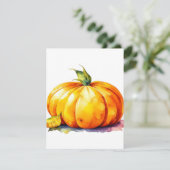 Pompoenonderzoek B bij Waterverven en Pen Feestdagenkaart (Staand voorkant)