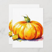 Pompoenonderzoek B bij Waterverven en Pen Feestdagenkaart (Voorkant / Achterkant)