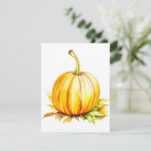 Pompoenonderzoek C bij Waterverven & Pen Feestdagenkaart (Staand voorkant)