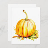 Pompoenonderzoek C bij Waterverven & Pen Feestdagenkaart (Voorkant / Achterkant)