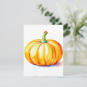 Pompoenonderzoek D bij Waterverven en Pen Feestdagenkaart (Staand voorkant)