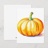 Pompoenonderzoek D bij Waterverven en Pen Feestdagenkaart (Voorkant / Achterkant)