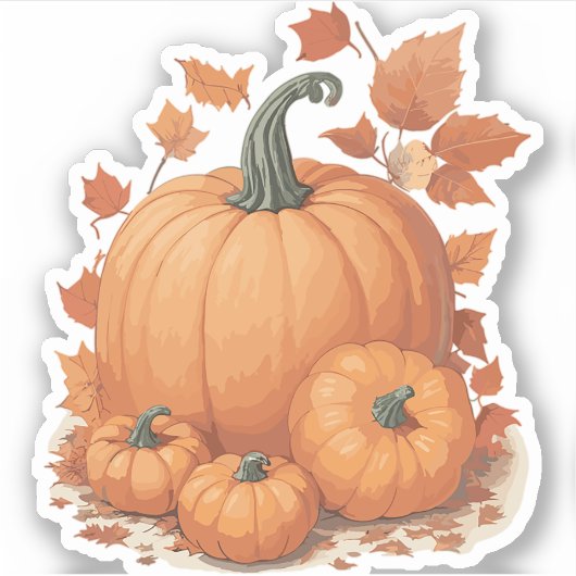 Pompoenontwerp Sticker (Voorkant)