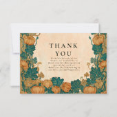  pompoenoogst bruiloft bedankkaart (Voorkant)