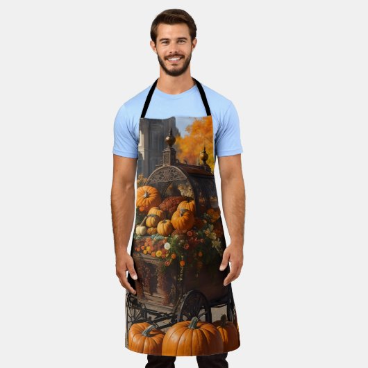 Pompoenoogst Elegance - Schort in drie maten (Gedragen)