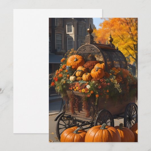 Pompoenoogst Elegantie - 5 "x7" Flat Holiday Kaart (Voorkant / Achterkant)