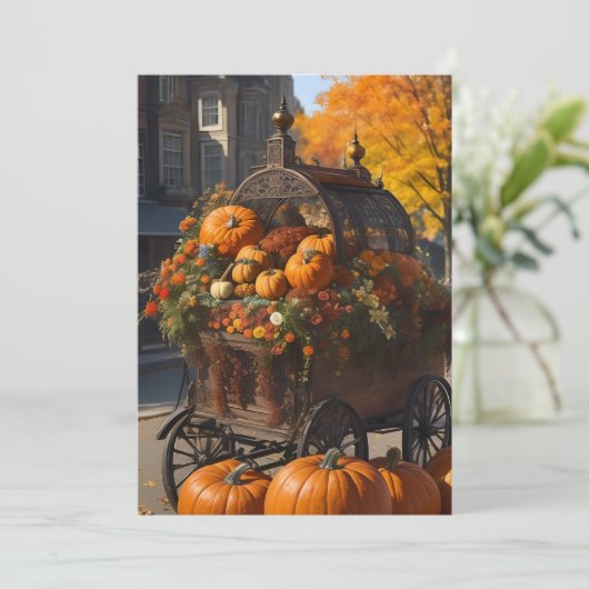 Pompoenoogst Elegantie - 5 "x7" Flat Holiday Kaart (Staand voorkant)