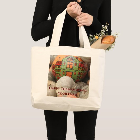 Pompoenoogst Grote Tote Bag (Voorkant (product))