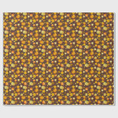 Pompoenoogst herfst Waterverf Pattern Cadeaupapier (Vlak)