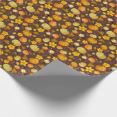 Pompoenoogst herfst Waterverf Pattern Cadeaupapier (Hoek)