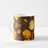 Pompoenoogst herfst Waterverf Pattern Koffiemok (Voorkant links)