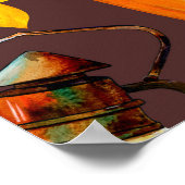 Pompoenoogst herfst Waterverf Pattern Poster (Hoek)