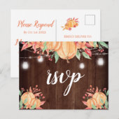 Pompoenoogst Herfstlichten Huwelijksreactie Briefkaart (Voorkant / Achterkant)