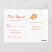 Pompoenoogst Herfstlichten Huwelijksreactie Briefkaart (Achterkant)