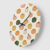  pompoenoogst, naadloos patroon. grote klok (Hoek)