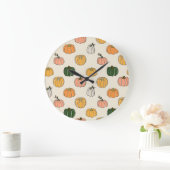  pompoenoogst, naadloos patroon. grote klok (Huis)