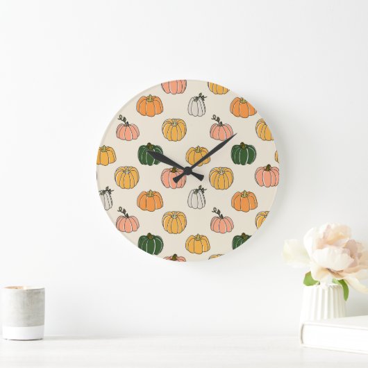 pompoenoogst, naadloos patroon. grote klok (Huis)