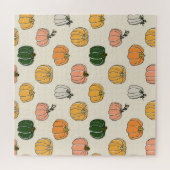 pompoenoogst, naadloos patroon. legpuzzel (Horizontaal)
