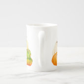 Pompoenoogst op een Bone China-Mok Porselein Kop (Achterkant)