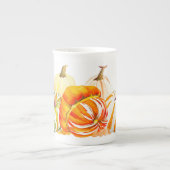 Pompoenoogst op een Bone China-Mok Porselein Kop (Voorkant)