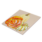 Pompoenoogst op een keramische Tegel (1) Tegeltje (Zijkant)