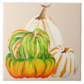 Pompoenoogst op een keramische Tegel (2) Tegeltje (Voorkant)