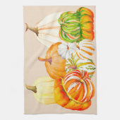 Pompoenoogst op een keukenhanddoek (Verticaal)