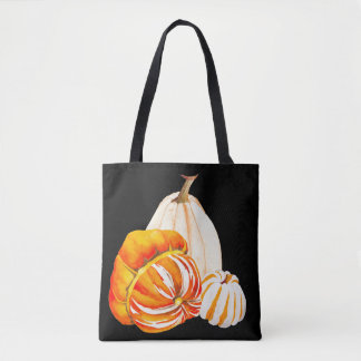 Pompoenoogst op een schoudertassen tote bag