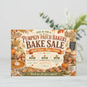 Pompoenoogst Rustieke Herfst Bakverkoop Kaart (Staand voorkant)