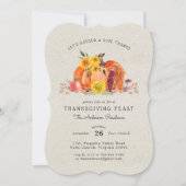 Pompoenoogst | Thanksgiving-dinerfeest Kaart (Voorkant)
