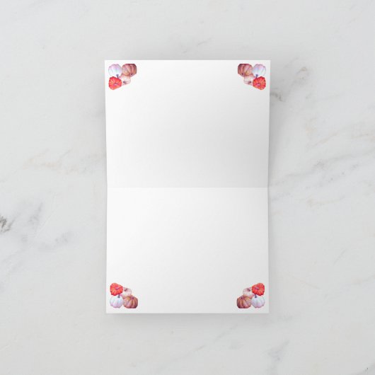 Pompoenoogst Thanksgiving Vouw Kerstkaart Feestdagen Kaart (Binnen)