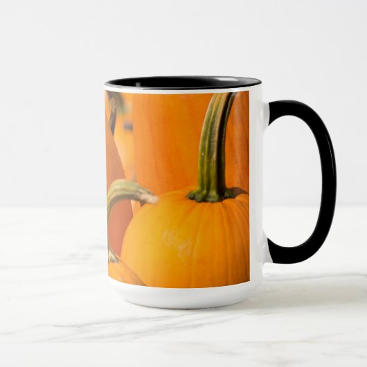 Pompoenoogst Zwarte 15 oz Ringer Mok (Rechts)