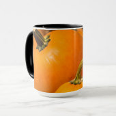 Pompoenoogst Zwarte 15 oz Ringer Mok (Voorkant links)