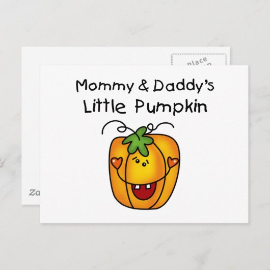 Pompoenoverhemden en -cadeaus van mama en papa briefkaart (Voorkant / Achterkant)