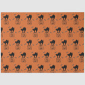 Pompoenpapier en zwart kattepapier tissuepapier (Voorkant)