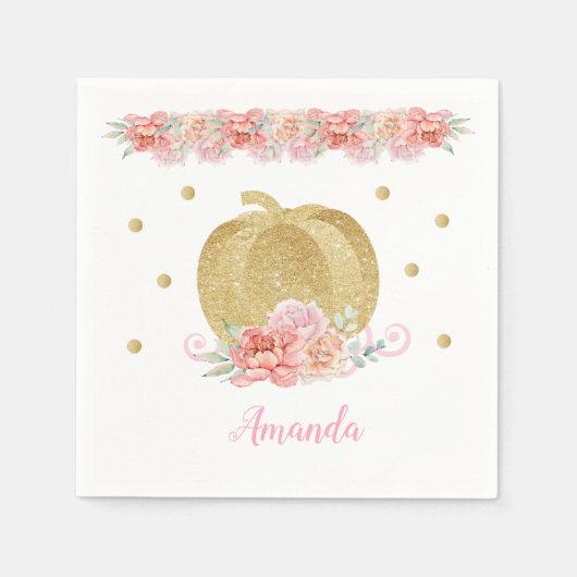 Pompoenpapier Napkin Servet (Voorkant)