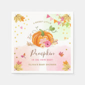 Pompoenpapier Servet Herfst Baby shower Girl Pink (Voorkant)