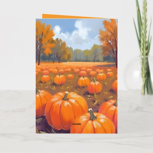 Pompoenpatch Herfst Thanksgiving Waterverf Kaart (Achterkant)