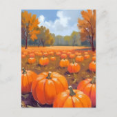 Pompoenpatch Herfst Waterverf Feestdagenkaart (Voorkant)