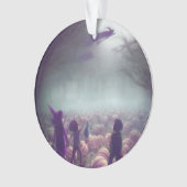 Pompoenpatchheks die naar het verleden vliegen ornament (voorkant)