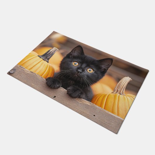 pompoenpatchkitten deurmat (Schuin)