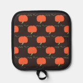 Pompoenpatchpothouder (bruin en Sinaasappel) Pannenlap (Voorkant)