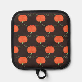 Pompoenpatchpothouder (bruin en Sinaasappel) Pannenlap