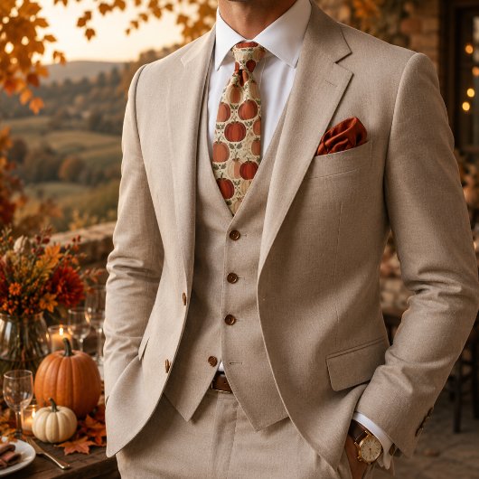 Pompoenpatroon Boho-stijl Stropdas